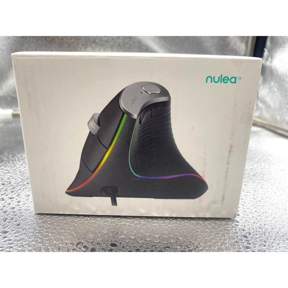 Nulea M504‎ Wired RGB Vertical Mouse Ergonomic USB PC Mac Black Grey W1027E7B